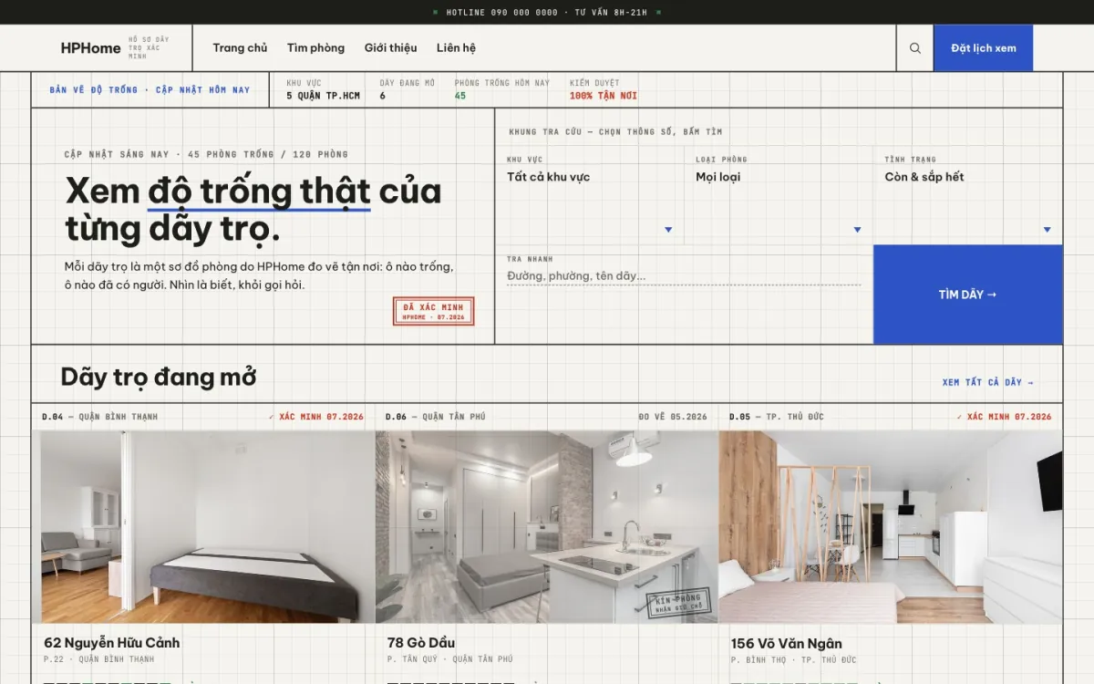 Giao diện website HP Home Showroom