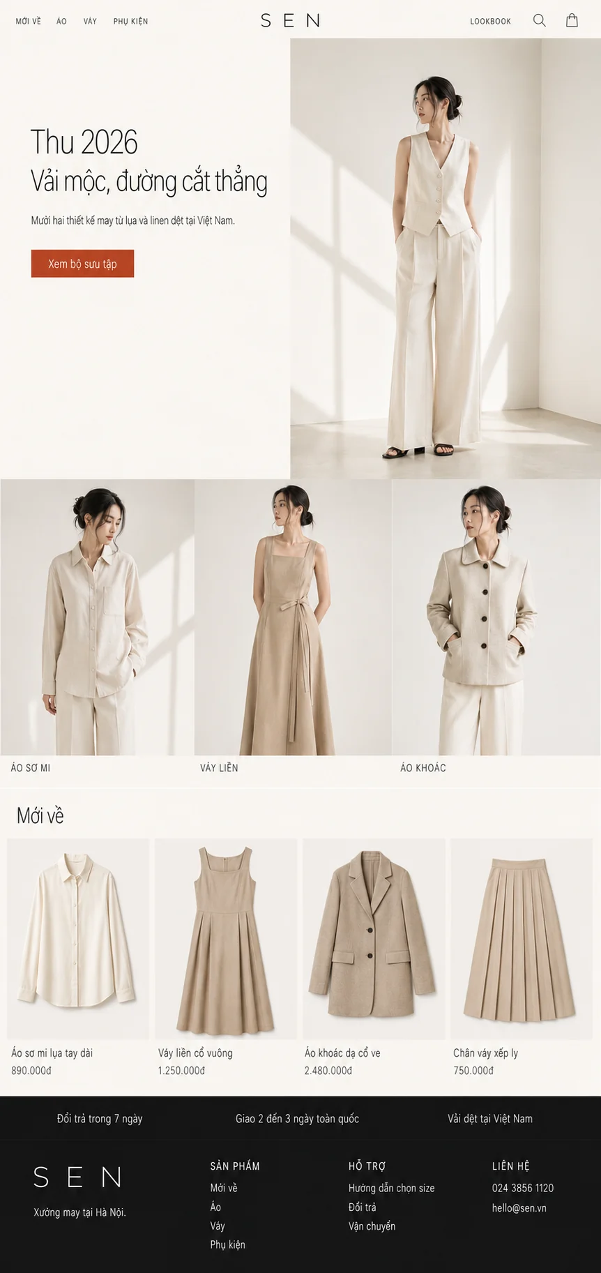 Trang chủ của giao diện SEN