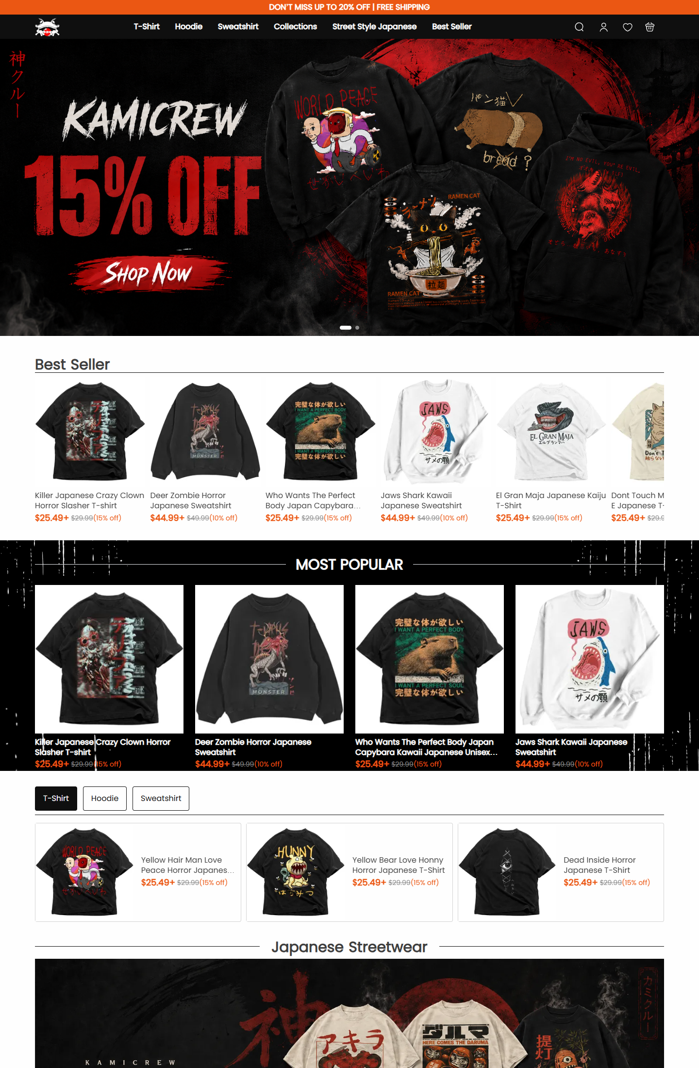 Giao diện website Kamicrew