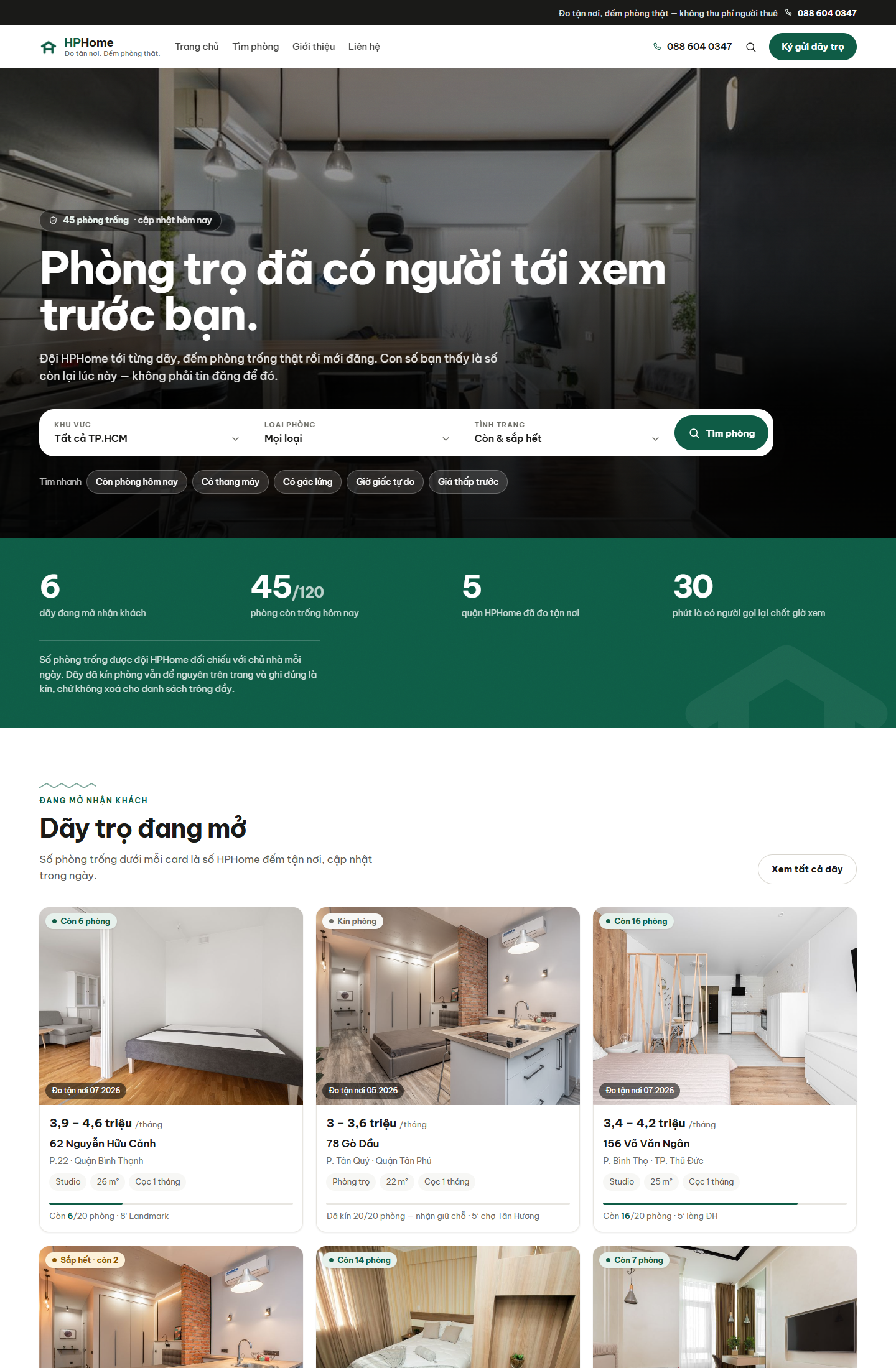 Giao diện website HP Home