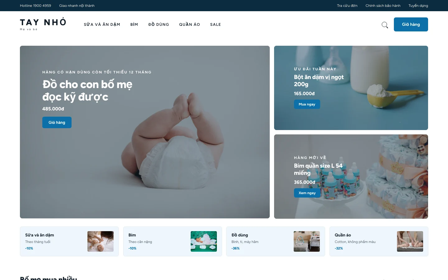 Ảnh xem trước giao diện TAY NHỎ