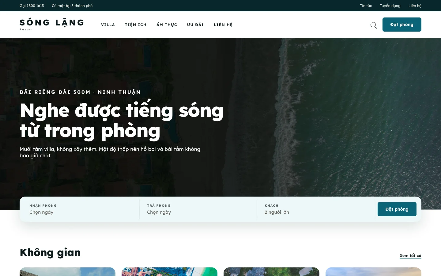 Giao diện SÓNG LẶNG trên laptop và điện thoại