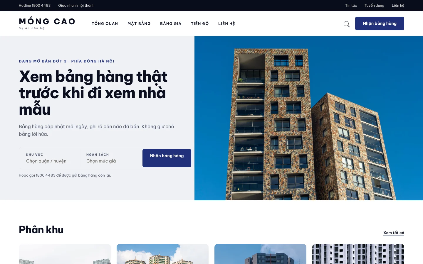 Ảnh xem trước giao diện MÓNG CAO