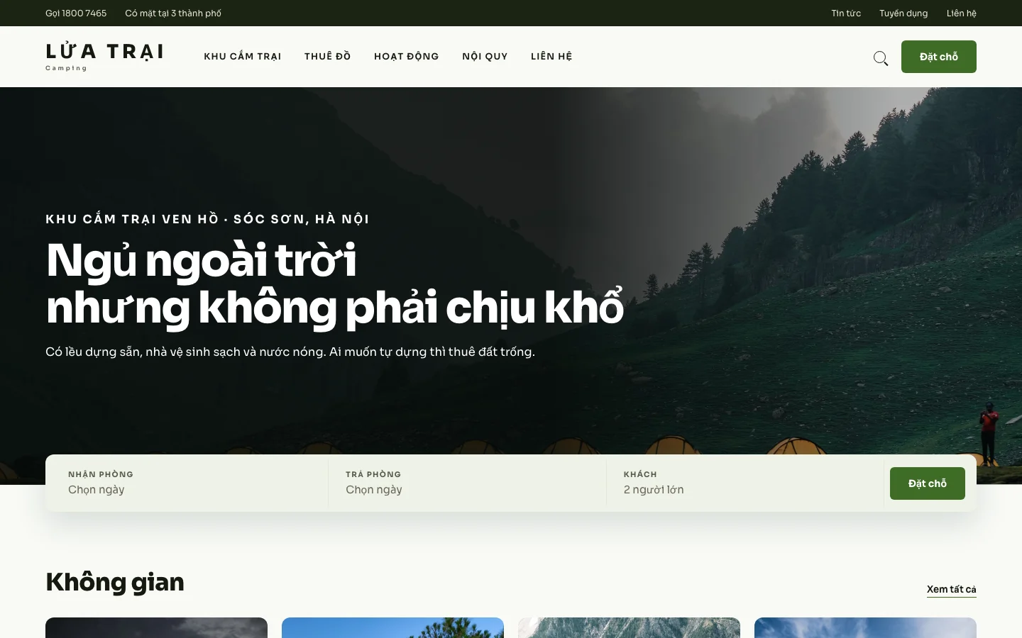 Giao diện LỬA TRẠI trên laptop và điện thoại