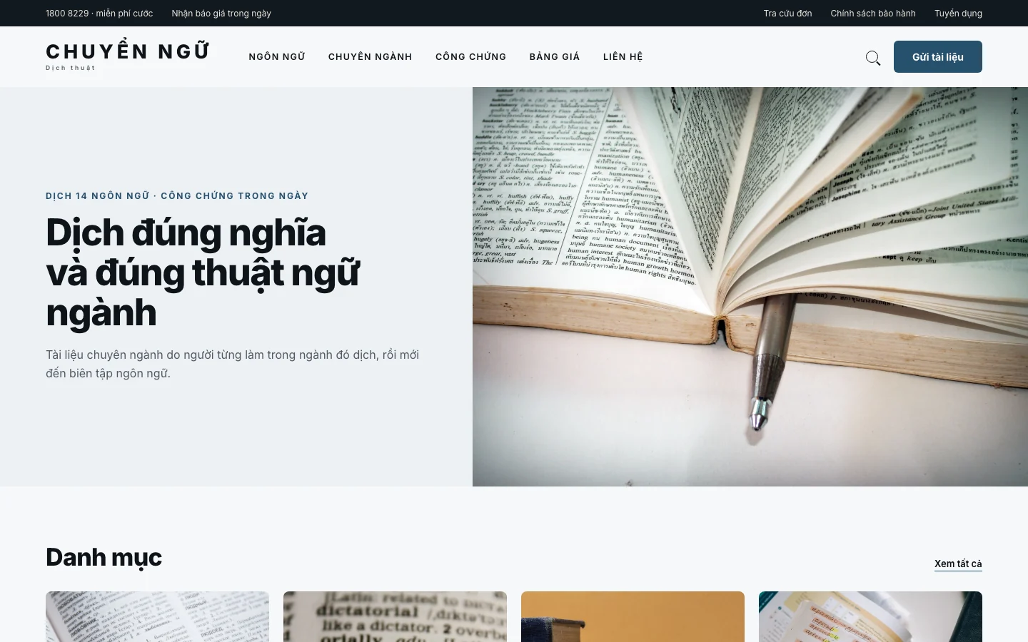 Ảnh xem trước giao diện CHUYỂN NGỮ